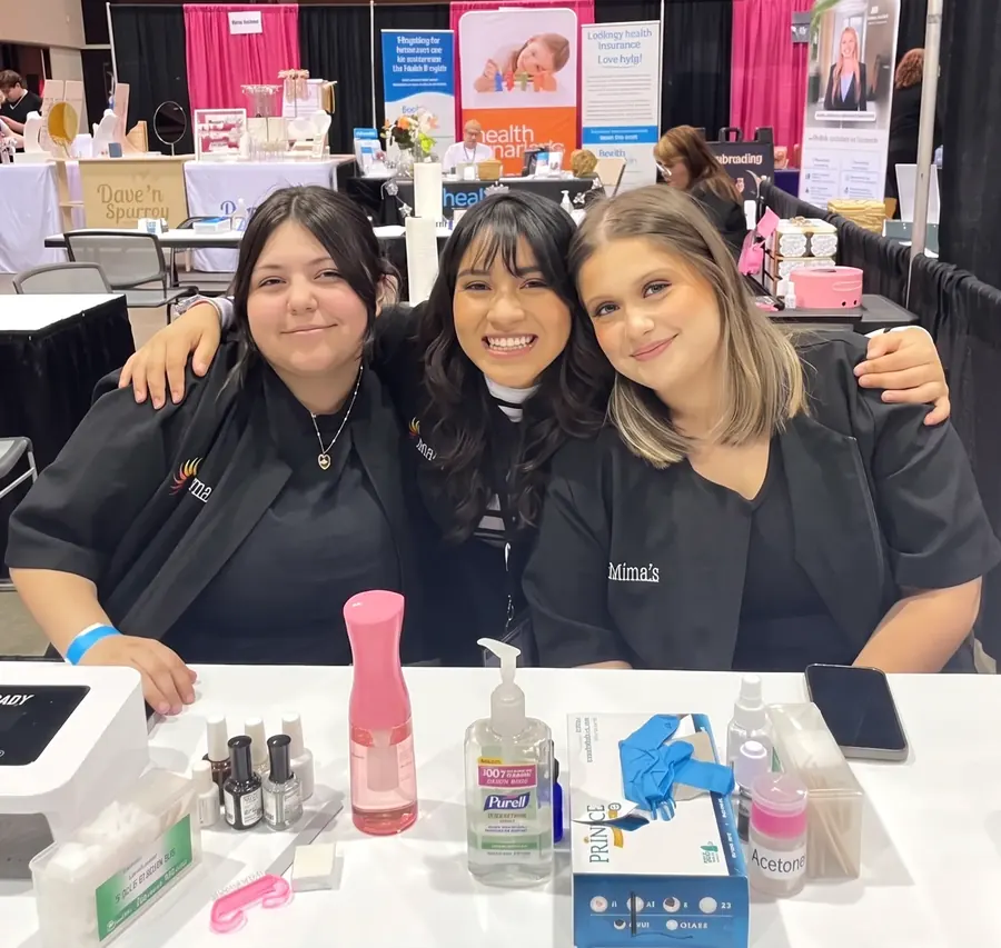Nail technology students at a Phoenix community expo